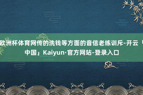欧洲杯体育网传的洗钱等方面的音信老练训斥-开云「中国」Kaiyun·官方网站-登录入口