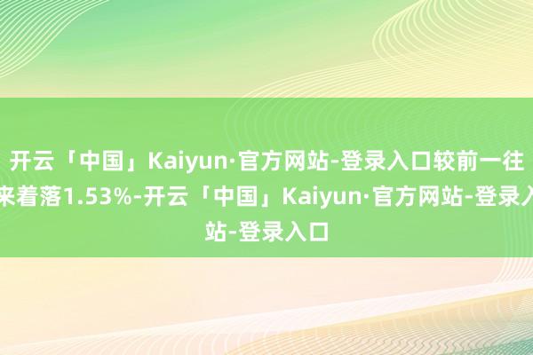 开云「中国」Kaiyun·官方网站-登录入口较前一往将来着落1.53%-开云「中国」Kaiyun·官方网站-登录入口
