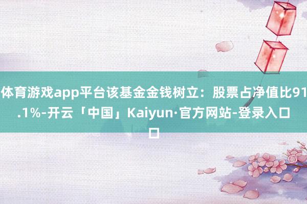 体育游戏app平台该基金金钱树立：股票占净值比91.1%-开云「中国」Kaiyun·官方网站-登录入口