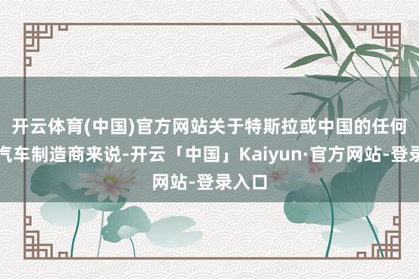 开云体育(中国)官方网站　　关于特斯拉或中国的任何一家汽车制造商来说-开云「中国」Kaiyun·官方网站-登录入口