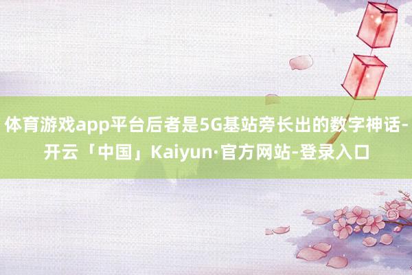 体育游戏app平台后者是5G基站旁长出的数字神话-开云「中国」Kaiyun·官方网站-登录入口
