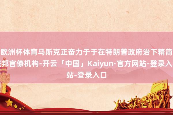 欧洲杯体育马斯克正奋力于于在特朗普政府治下精简联邦官僚机构-开云「中国」Kaiyun·官方网站-登录入口