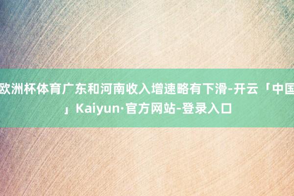 欧洲杯体育广东和河南收入增速略有下滑-开云「中国」Kaiyun·官方网站-登录入口
