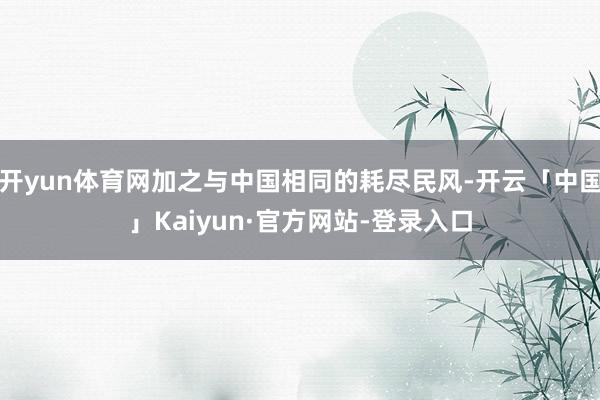 开yun体育网加之与中国相同的耗尽民风-开云「中国」Kaiyun·官方网站-登录入口