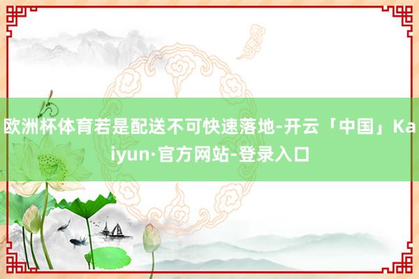 欧洲杯体育若是配送不可快速落地-开云「中国」Kaiyun·官方网站-登录入口