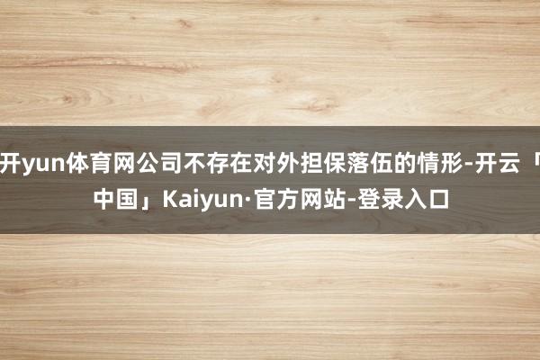 开yun体育网公司不存在对外担保落伍的情形-开云「中国」Kaiyun·官方网站-登录入口