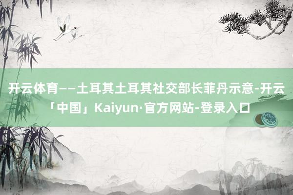 开云体育　　——土耳其　　土耳其社交部长菲丹示意-开云「中国」Kaiyun·官方网站-登录入口