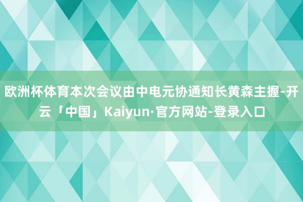 欧洲杯体育　　本次会议由中电元协通知长黄森主握-开云「中国」Kaiyun·官方网站-登录入口